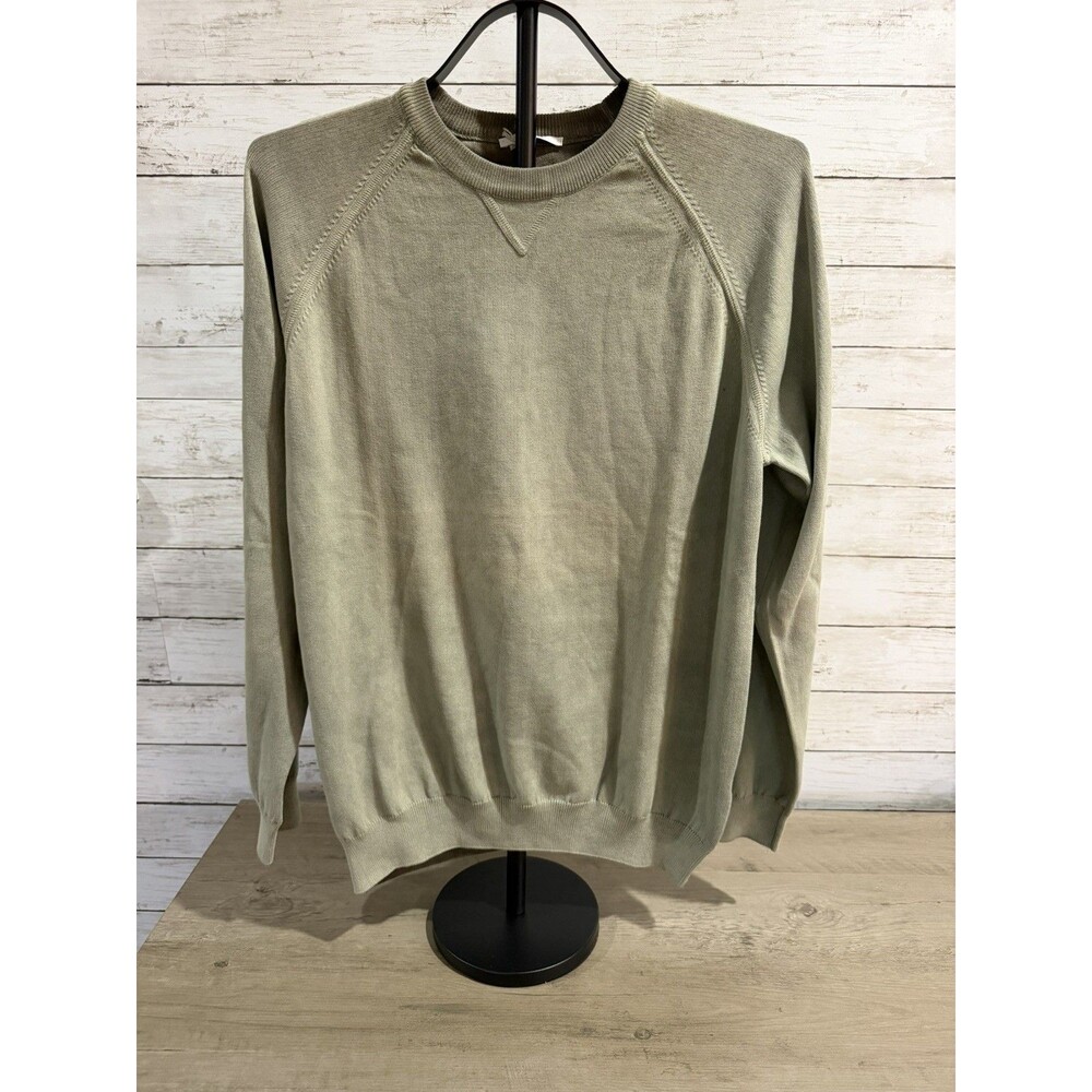 Fradi NWT Pullover Crew Neck Sweater Size L in Green 100% Cotton